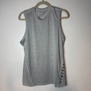 Gymshark Men's Gray Tank Top Spell Out Gym Shark Athletic Athleisure